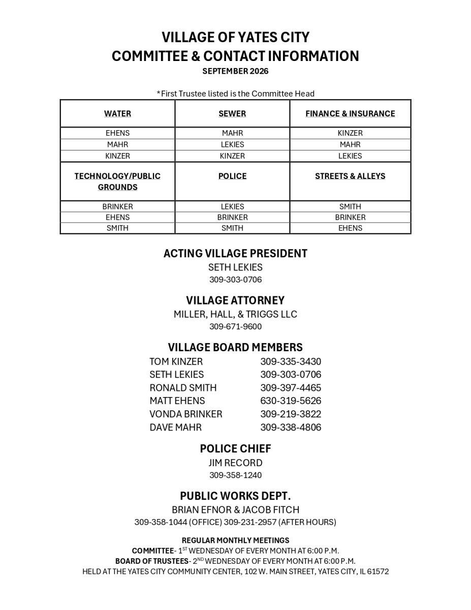 Committee Contact Info