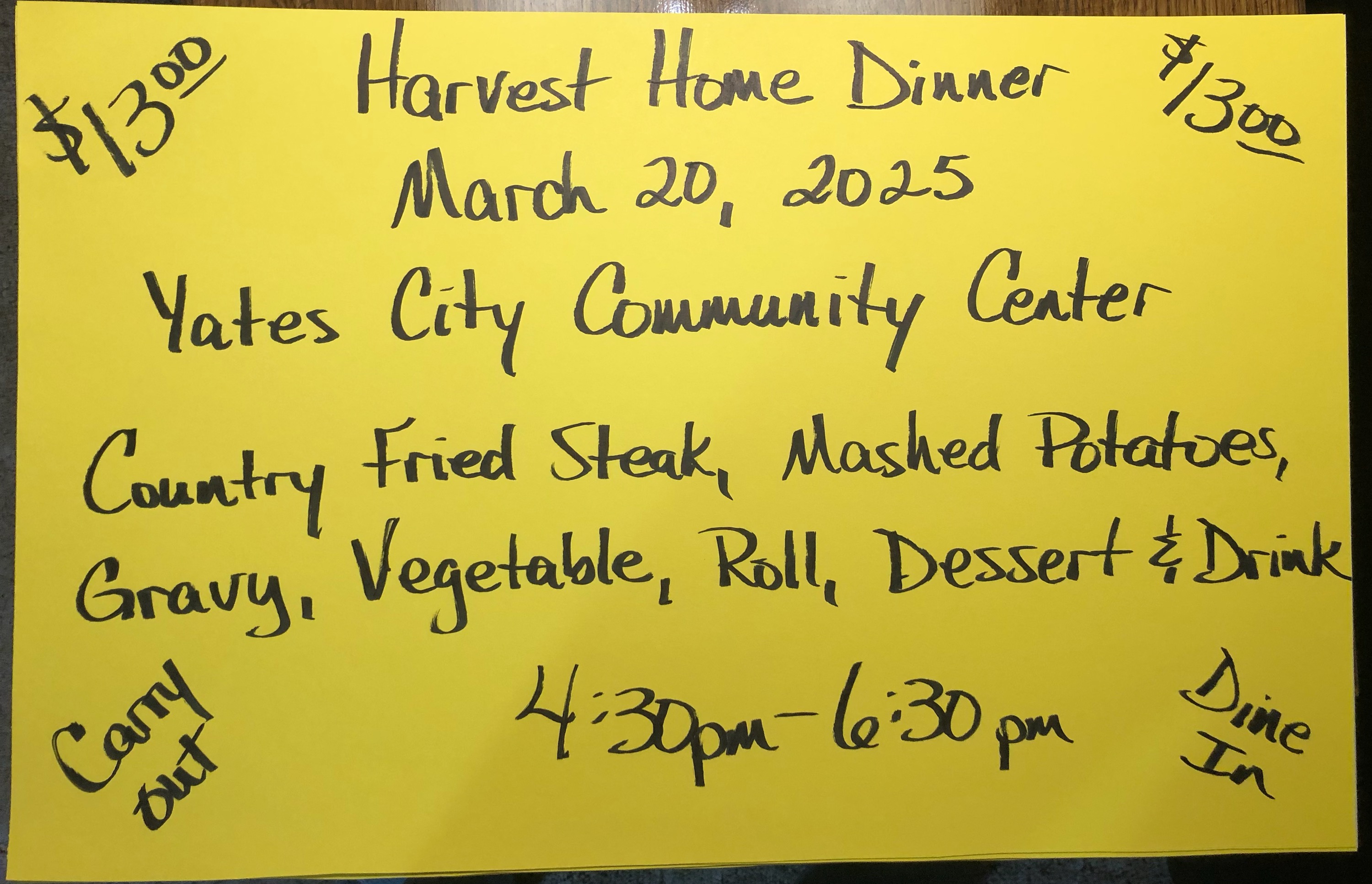 Harvest Home Dinner