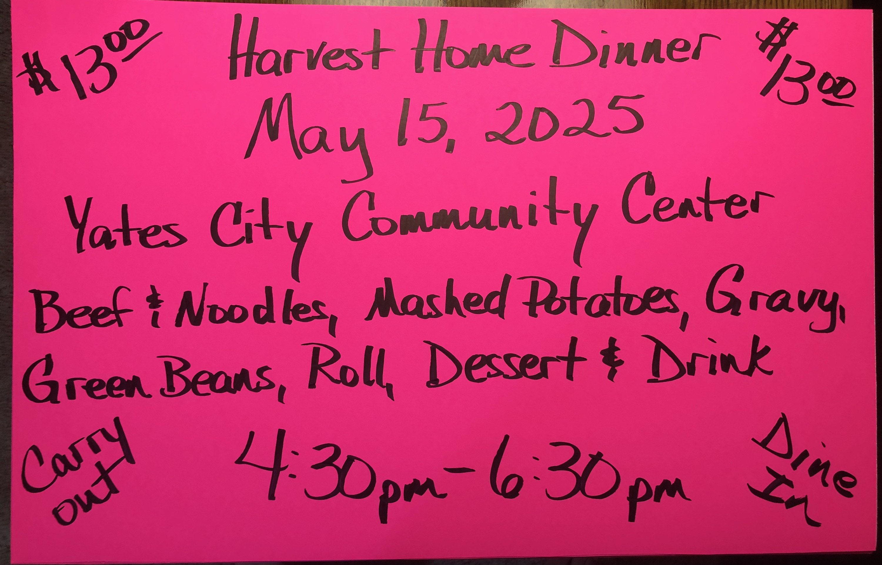 Harvest Home Dinner