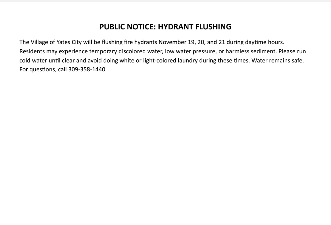 Hydrant Flushing 