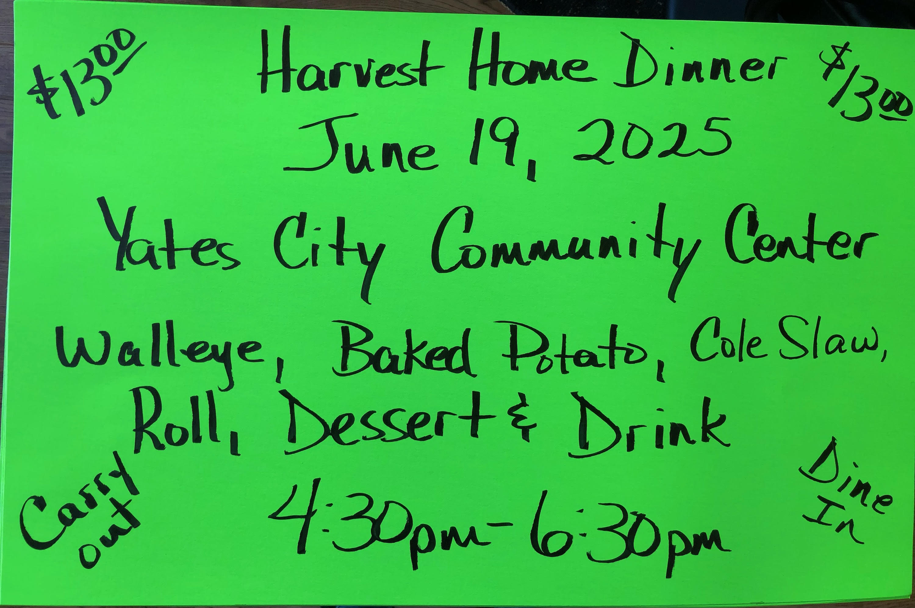 June Harvest Home Meal